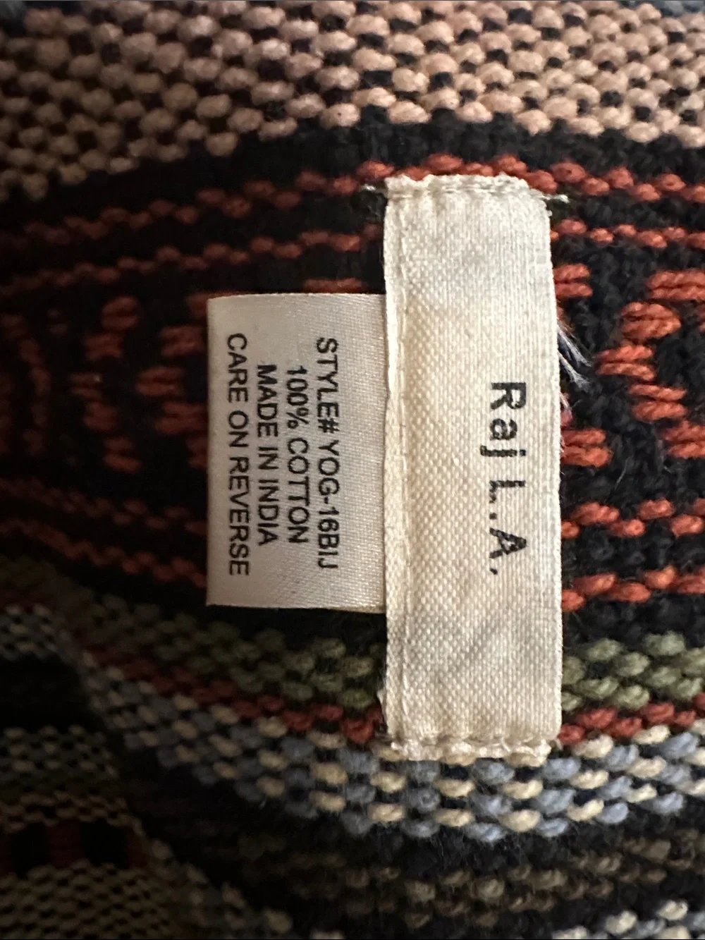 Bohemian Striped Knit Jumpsuit Bag - Rust and Beige /  Raj - La  NWOT